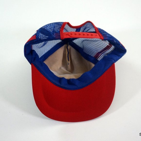 Vtg DA YOOPERS GROOPER MICHIGAN SnapBack Hat Retro Deer Camp Cap Blue Red White - Picture 5 of 5